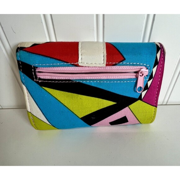 Funky Abstract Tri-Fold Wallet.‎ Fun Geometric Pattern - Picture 2 of 10